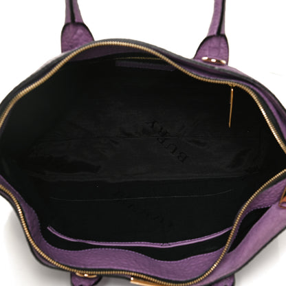 Burberry Heritage Grain Check Embossed Medium Dewsbury Tote Purple 5 of 12