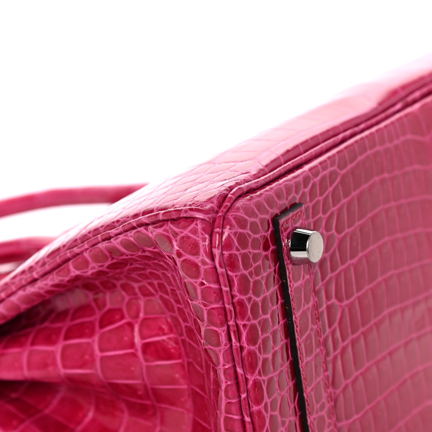 Shiny Porosus Crocodile Birkin 25 Rose Mexico