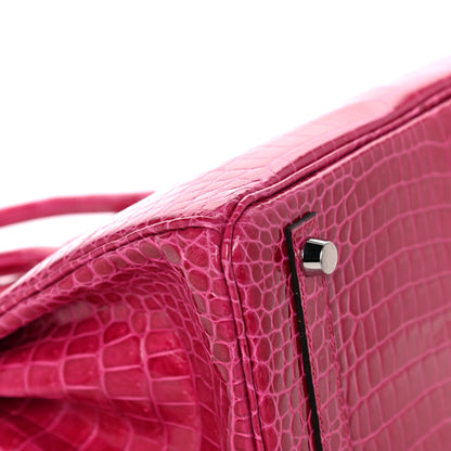 Hermes Shiny Porosus Crocodile Birkin 25 Rose Mexico 10 of 36