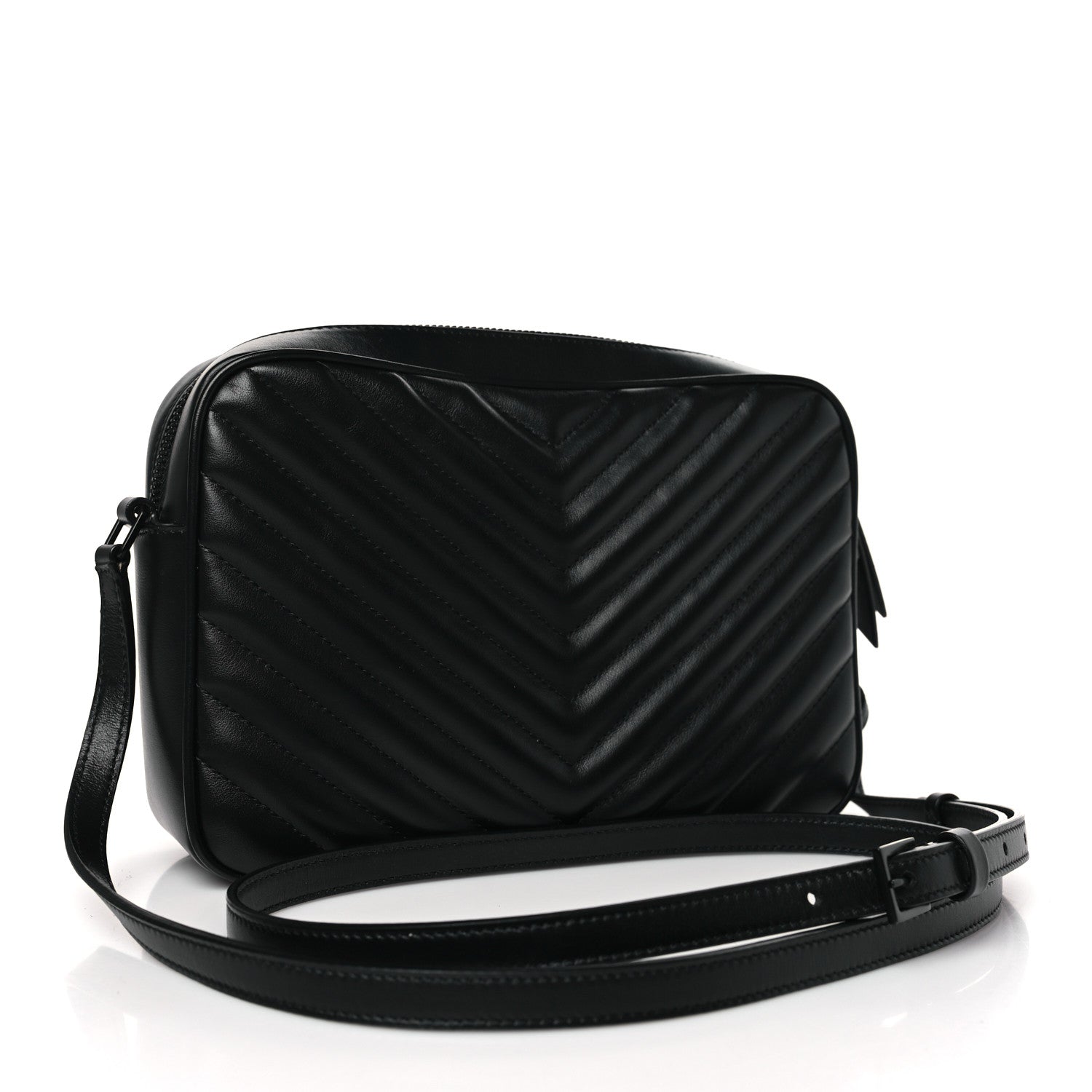Saint Laurent Calfskin Matelasse Monogram Monochrome Lou Camera Bag Black 3 of 10