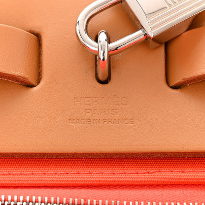 Hermes Vache Hunter Toile Herbag Zip Retourne 31 PM Capucine Fauve 7 of 12
