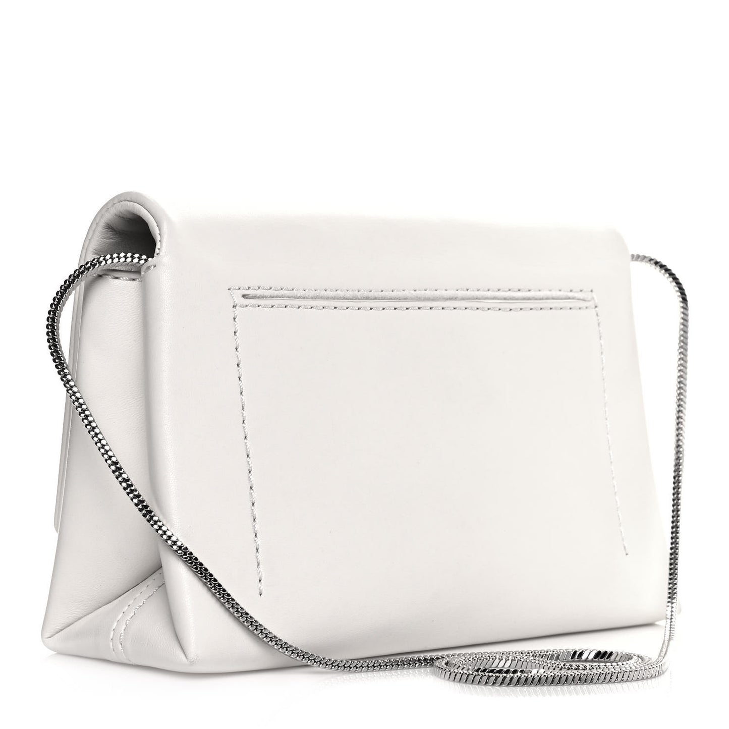 Calfskin Alix Soft Flap Clutch White