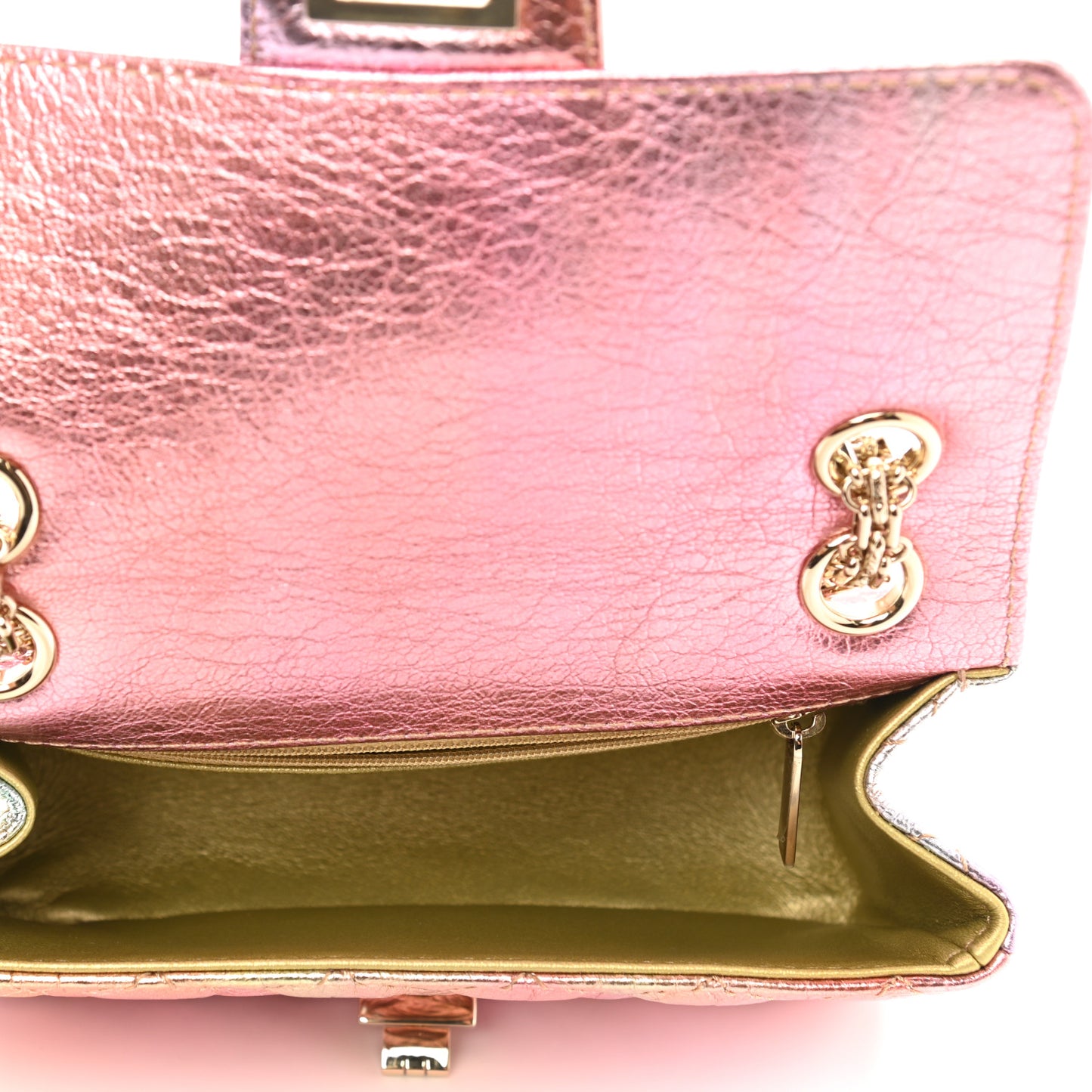Metallic Goatskin Quilted Mini 2.55 Reissue Flap Multicolor