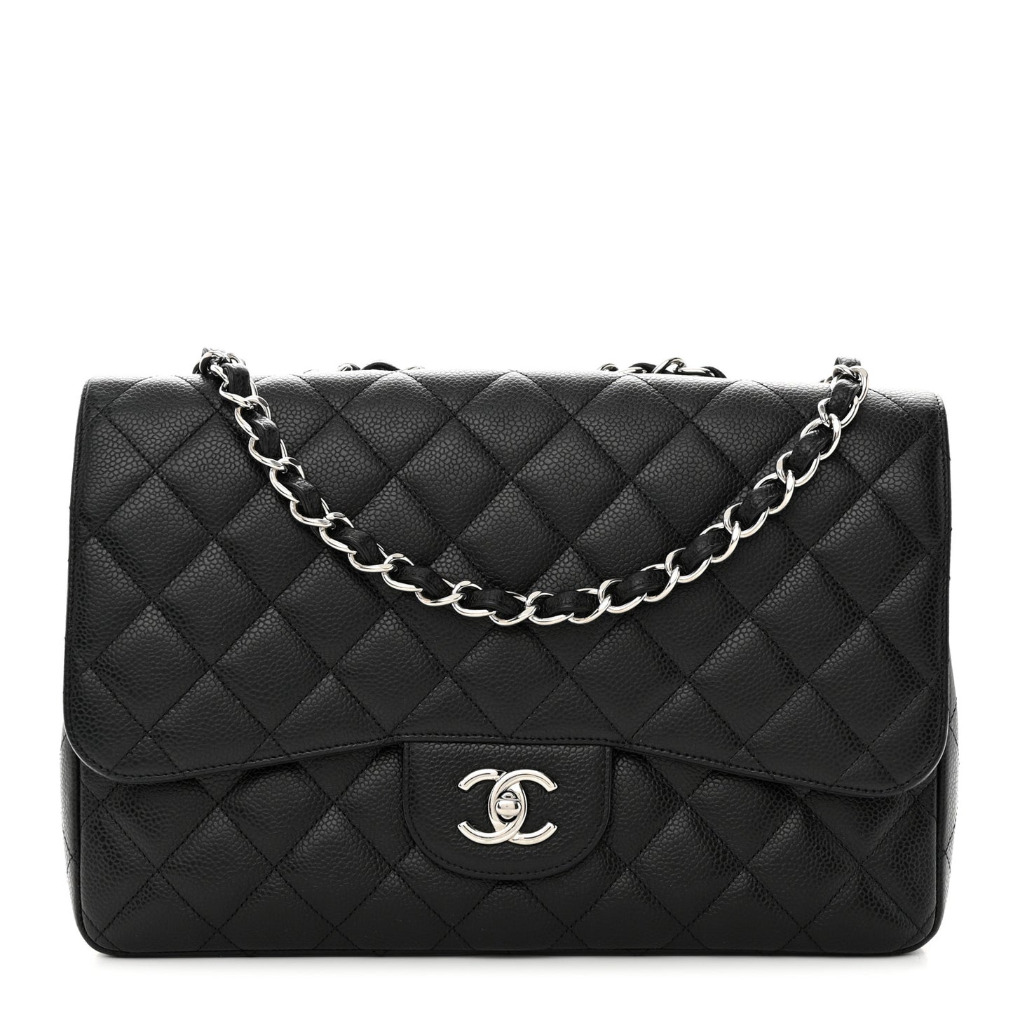 Caviar Quilted Jumbo Single Flap Black