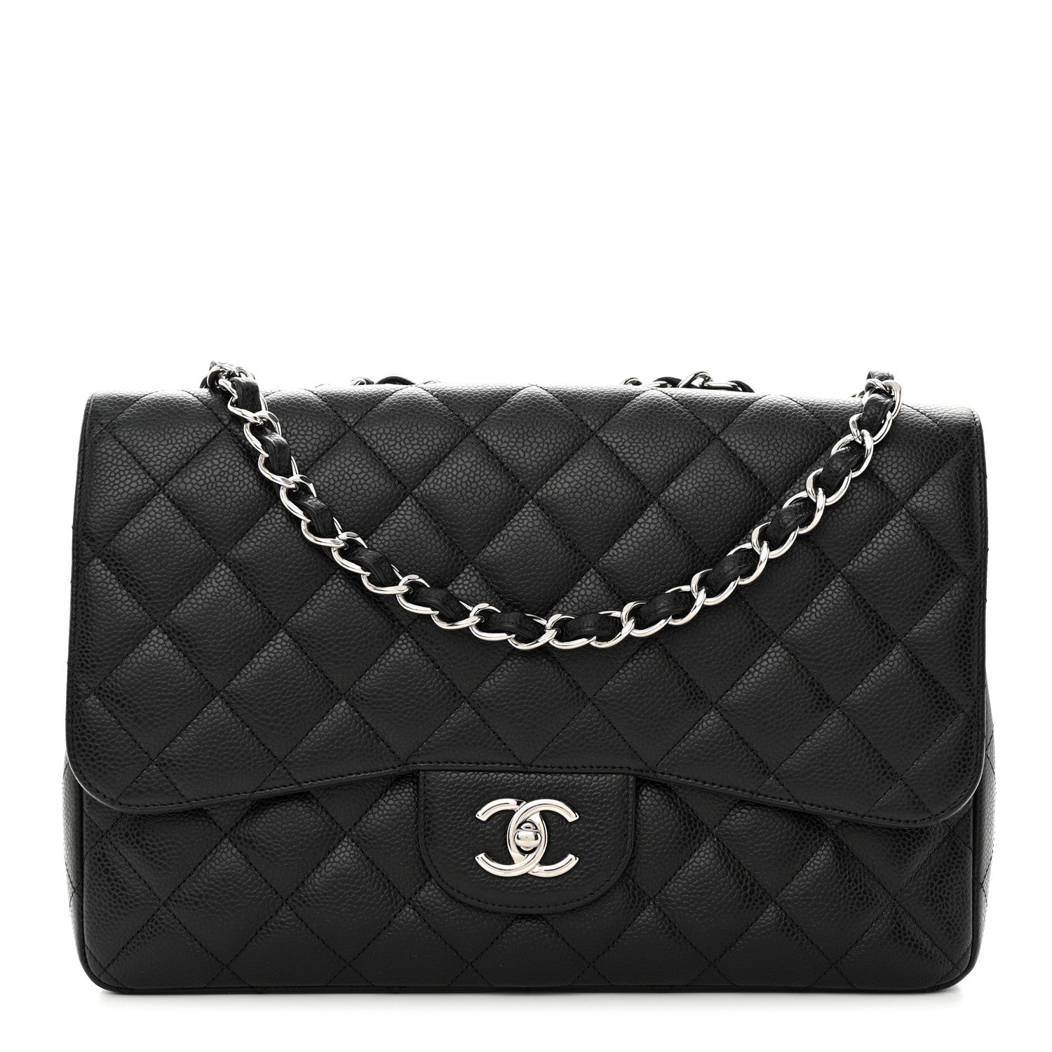 Chanel Caviar Quilted Jumbo Single Flap Black 1 of 10