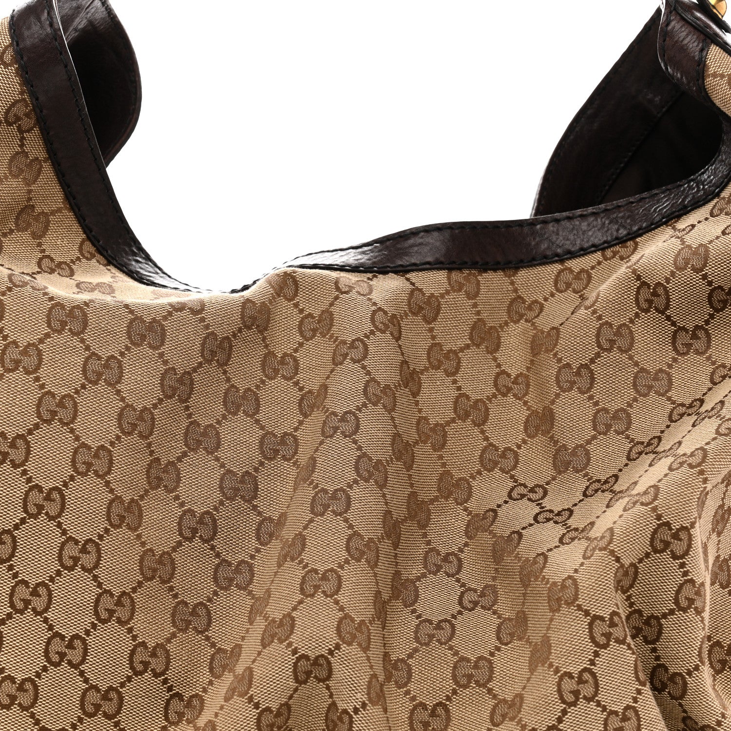 Gucci Monogram Large Jockey Hobo Dark Brown 8 of 13