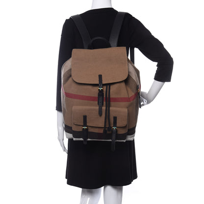 Burberry Canvas Mega Check Small Brookdale Backpack Black 3 of 9