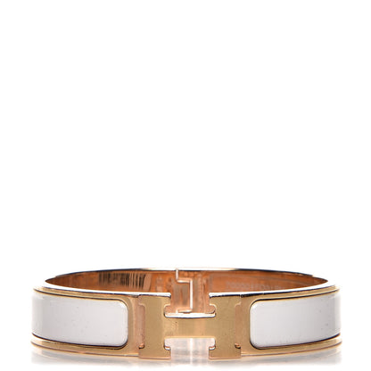Hermes Enamel Narrow Clic Clac H Bracelet PM White 1 of 8