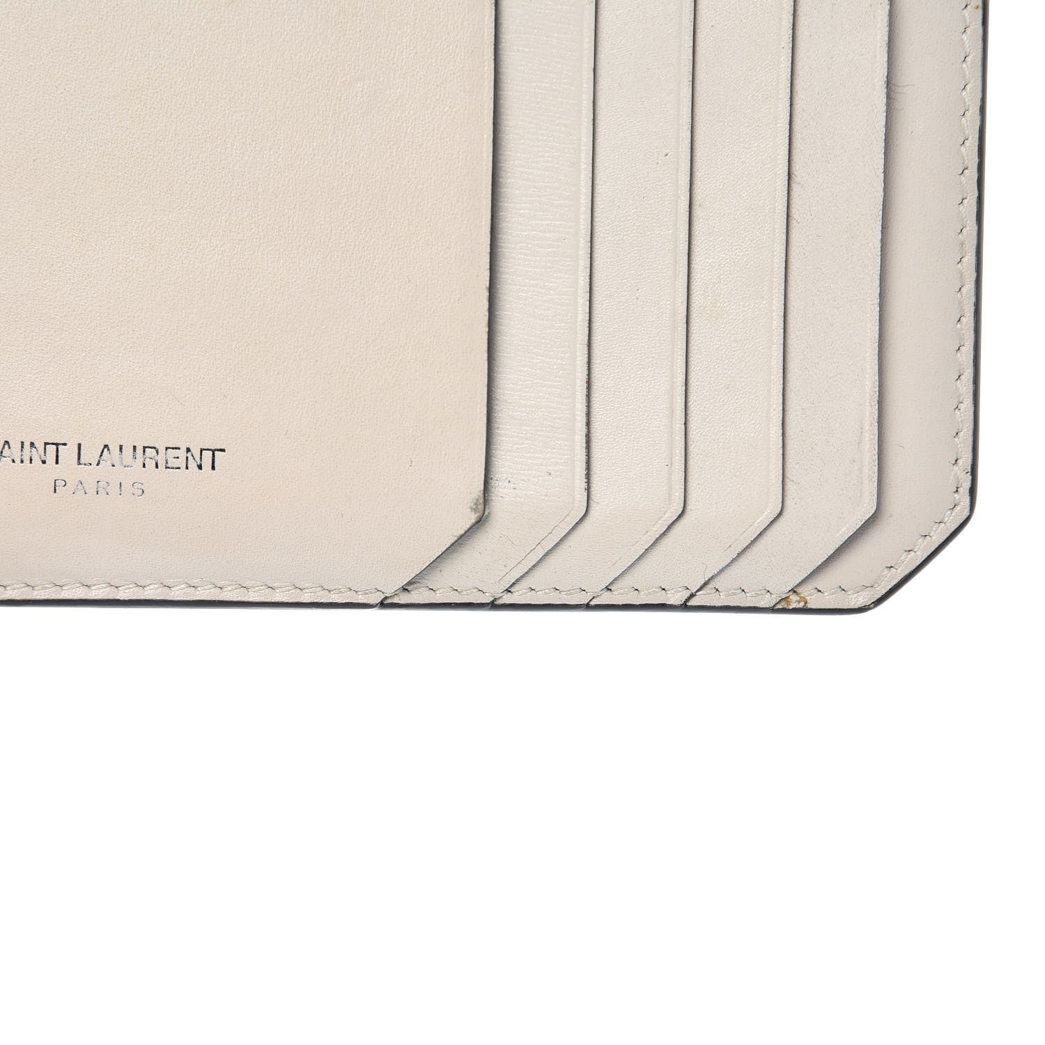 Saint Laurent Smooth Calfskin 5 Fragments Zip Pouch Card Holder Off White 7 of 8