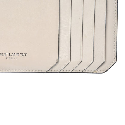 Saint Laurent Smooth Calfskin 5 Fragments Zip Pouch Card Holder Off White 7 of 8