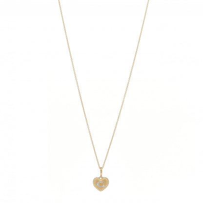 David Yurman 18K Yellow Gold Diamond Heart Initial G Charm Necklace 1 of 5