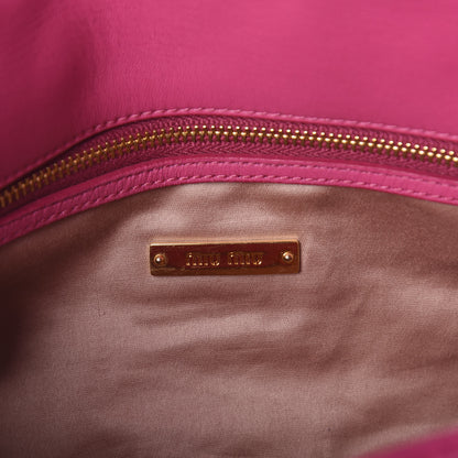 Miu Miu Nappa Matelasse Crystal Flap Clutch Fuxia 6 of 9