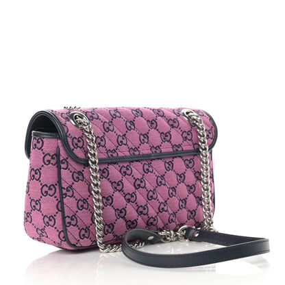 Gucci Monogram Multicolor Matelasse Diagonal Floral Embroidered Small GG Marmont Shoulder Bag Pink Blue Ivory Green Lilac 3 of 11
