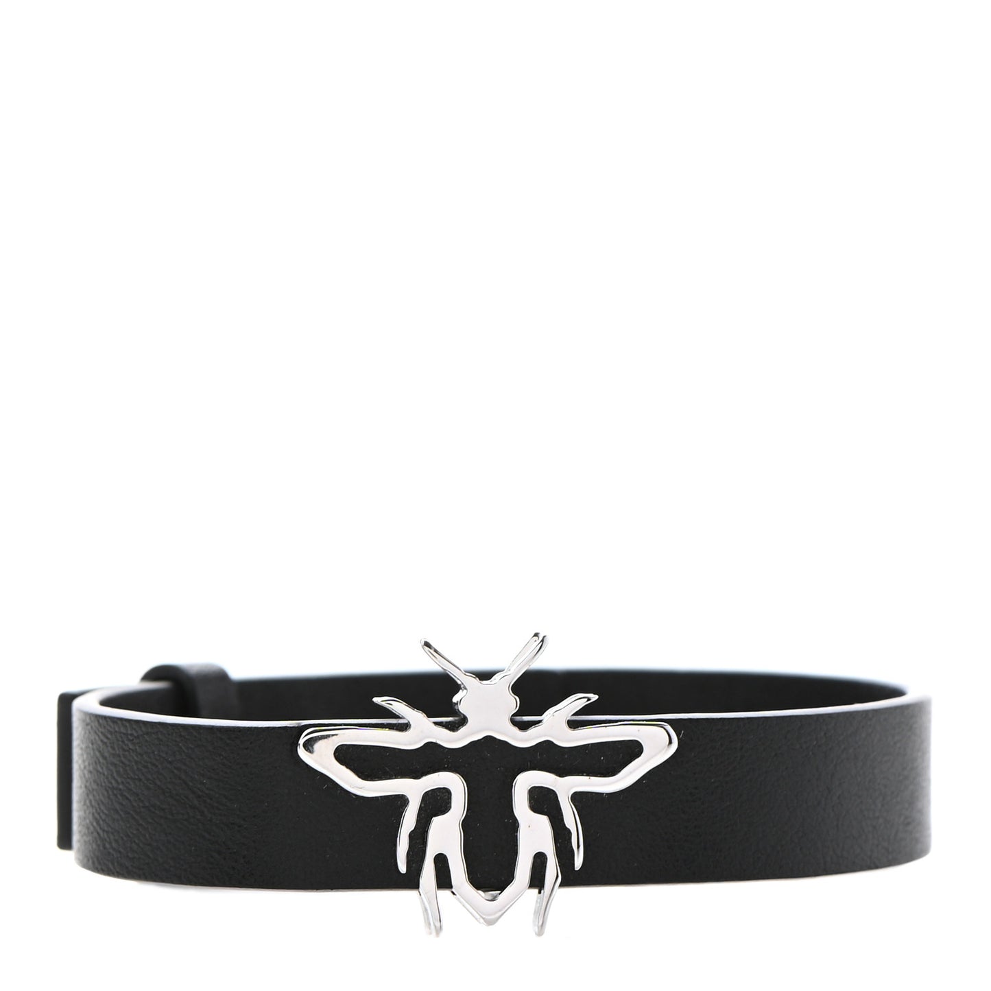 Calfskin Dior Bee Bracelet Black