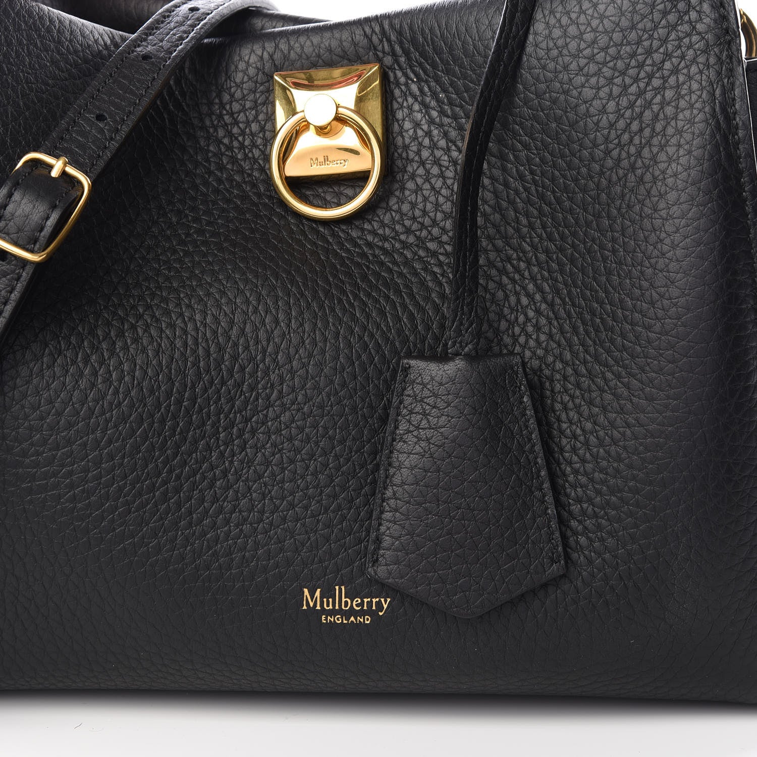 Mulberry Heavy Grain Small Iris Tote Black Red 10 of 10