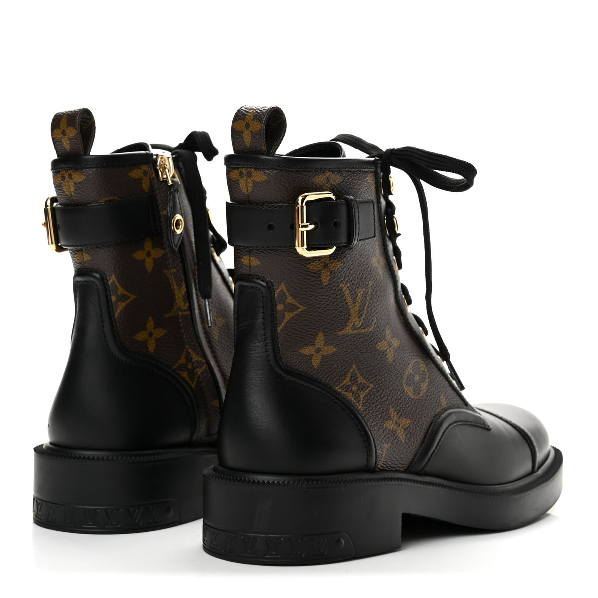 Calfskin Monogram Citizen Flat Ranger Boots 36 Cacao Brown