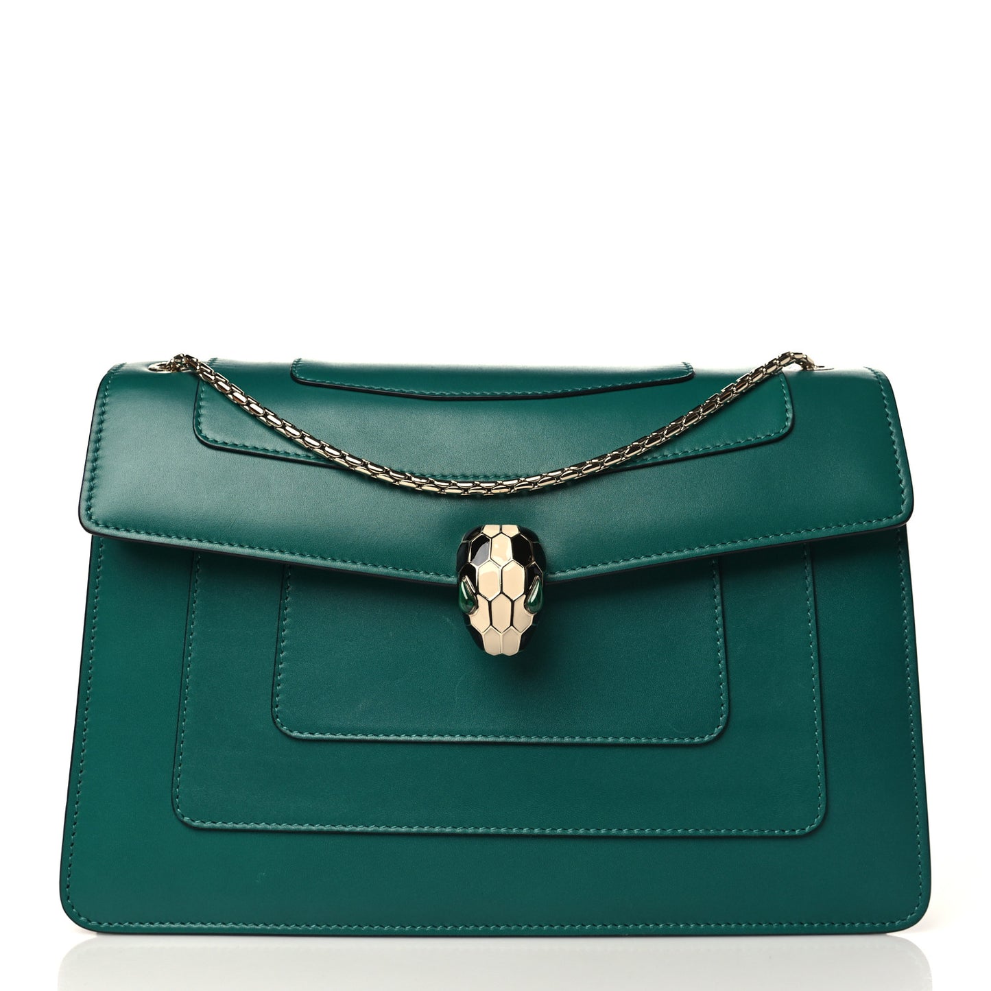 Calfskin Serpenti Forever Shoulder Bag Emerald Green