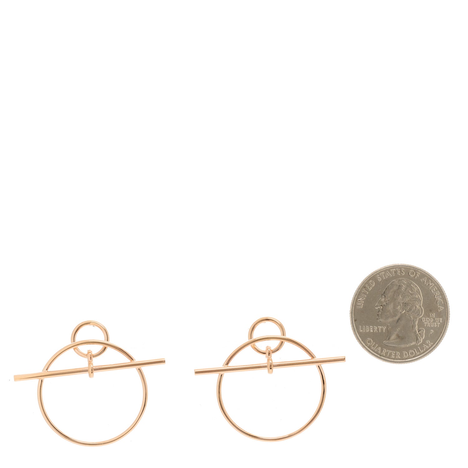 Hermes 18K Rose Gold PM Loop Earrings 3 of 5