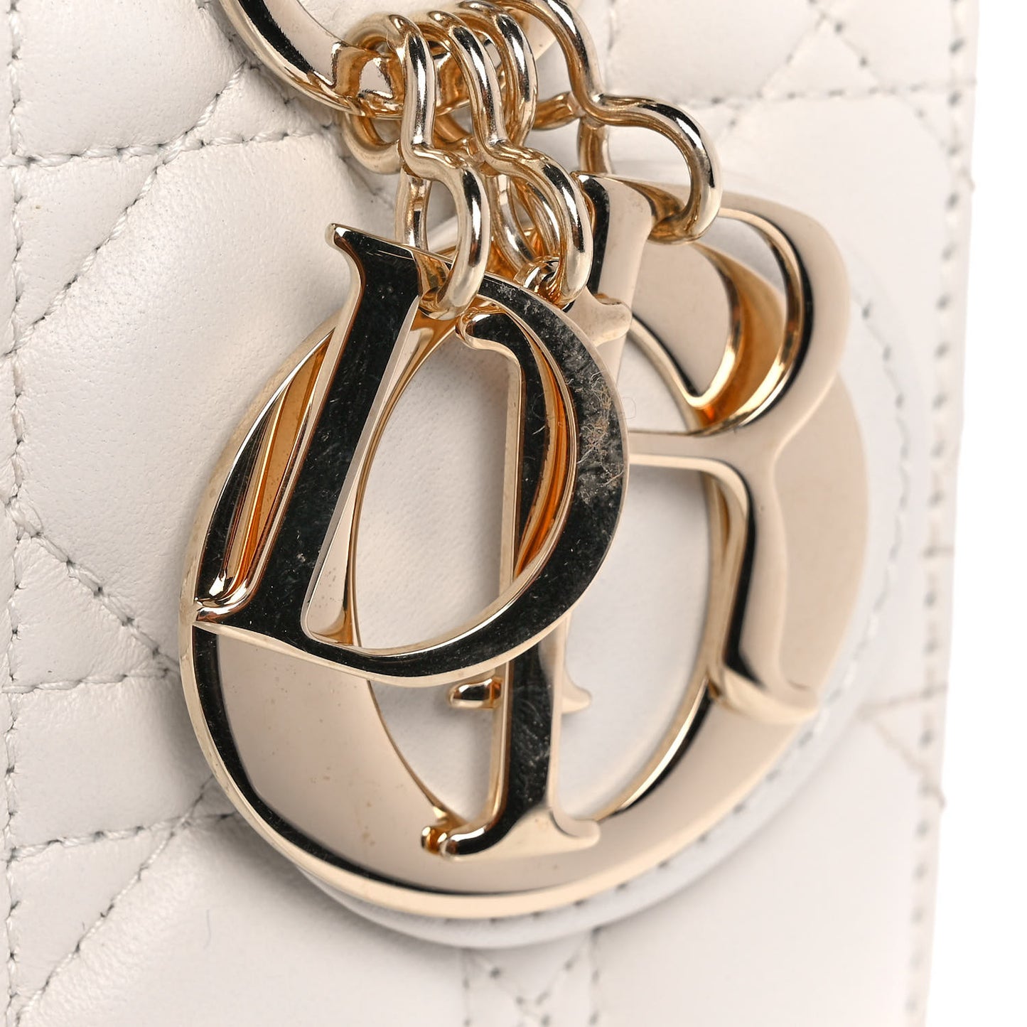 Lambskin Cannage Small My ABCDior Lady Dior White