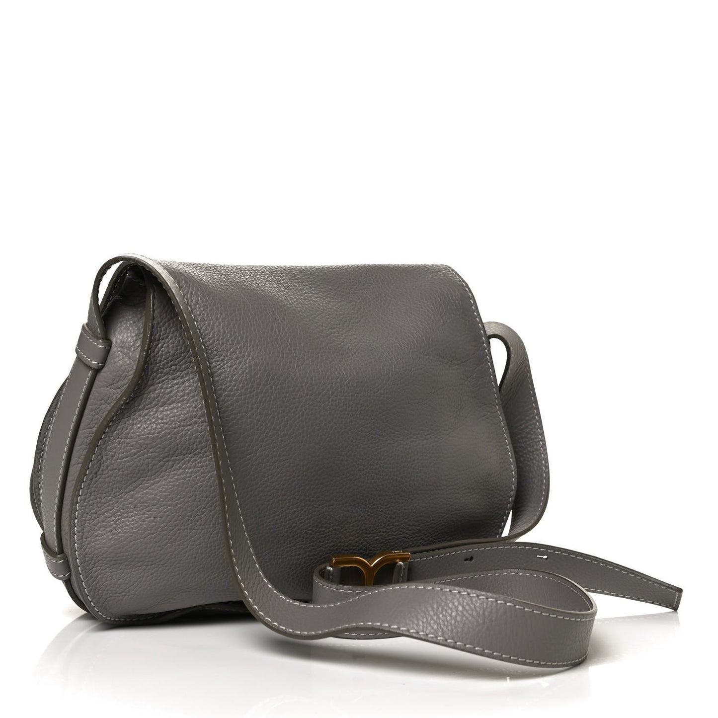 Calfskin Medium Marcie Round Crossbody Bag Cashmere Grey
