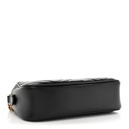 Gucci Calfskin Matelasse Small GG Marmont Chain Shoulder Bag Black 4 of 14