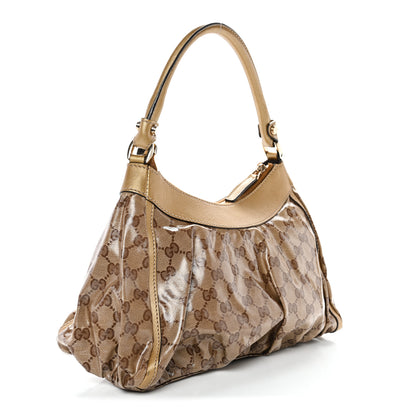 Gucci Crystal Monogram D Ring Gold Hobo Gold 3 of 11