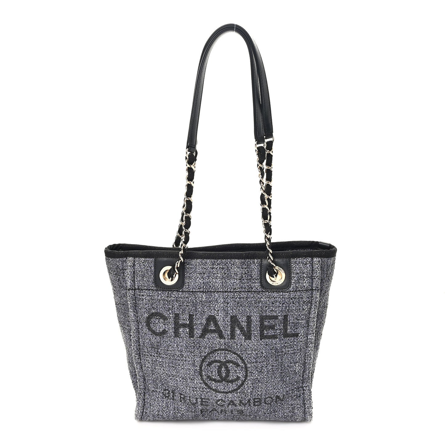 Lurex Boucle Mini Deauville Tote Black