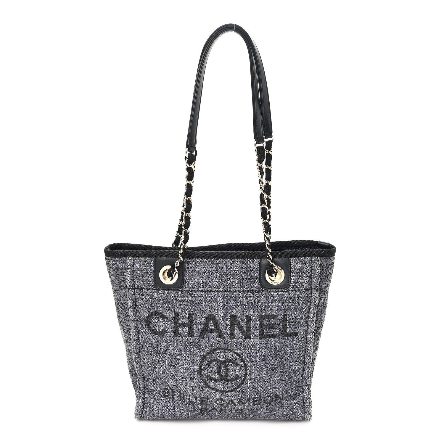 Chanel Lurex Boucle Mini Deauville Tote Black 1 of 11