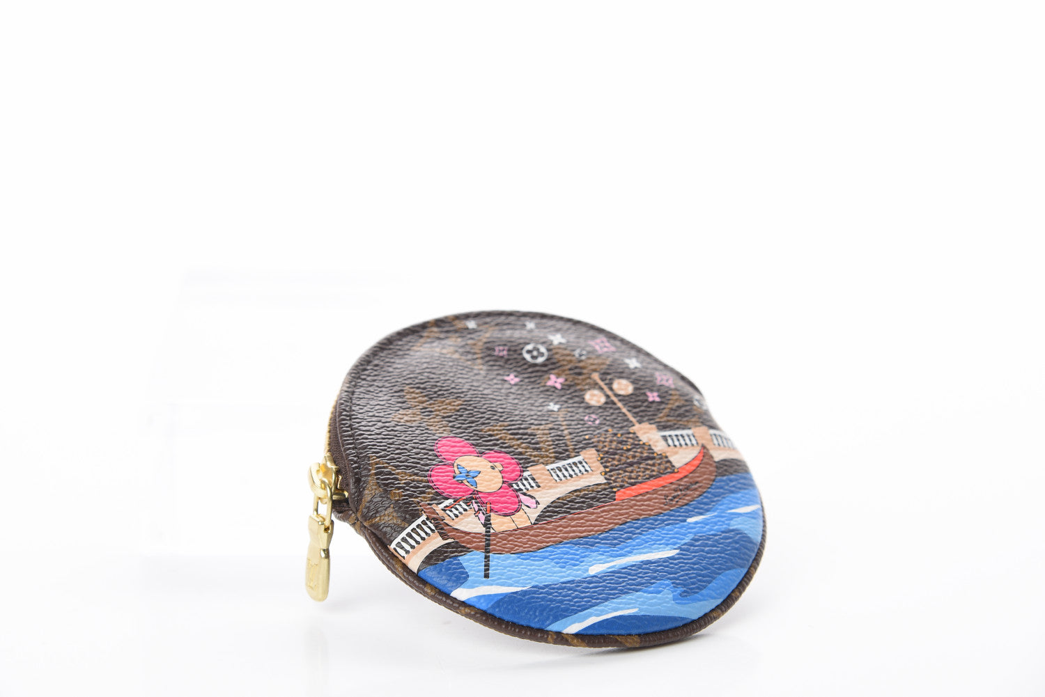 Louis Vuitton Monogram 2019 Christmas Animation Round Coin Purse Blue 5 of 10