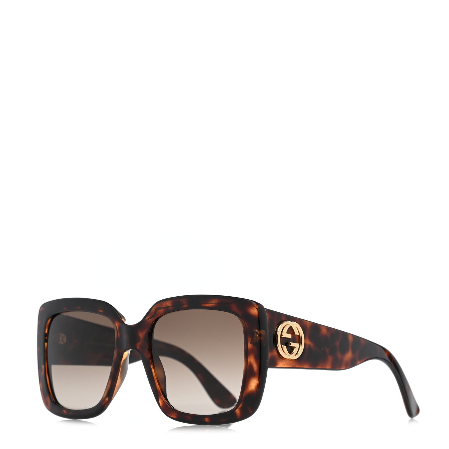 Gucci Acetate Square Frame Sunglasses GG 3814S Tortoise 1 of 7