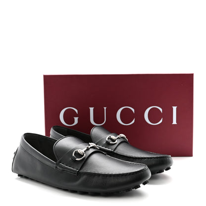Gucci Soft Clove Calfskin Mens Horsebit Driver Loafers 11 Black 10 of 10