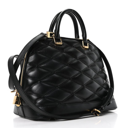 Louis Vuitton Lambskin Studded Malletage Alma PM Black 3 of 10