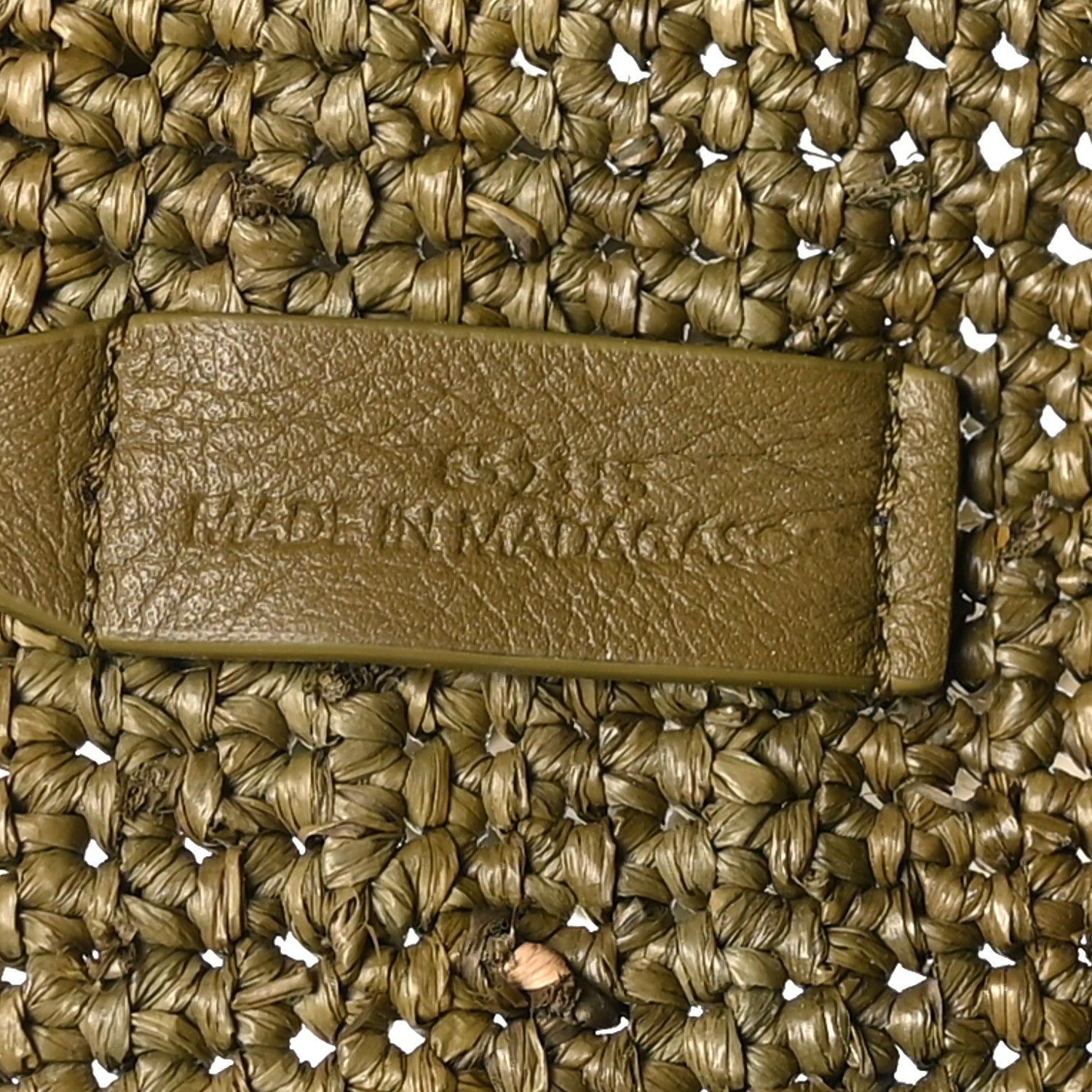 Loewe Raffia Mini Slit Tote Bag Natural Olive 6 of 9