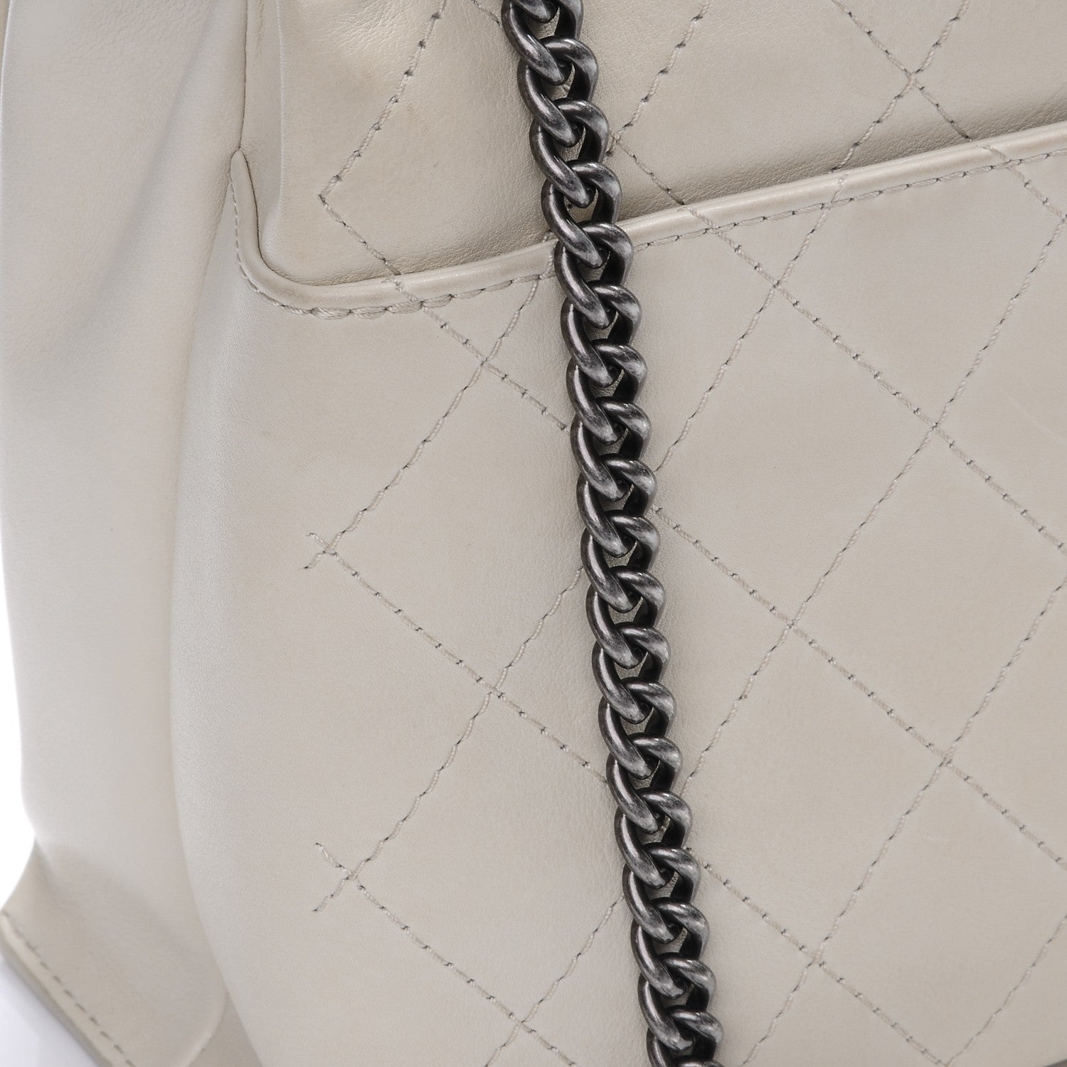 Chanel Calfskin Stitched Urban Luxury Top Handle Bag Ivory 9 of 10