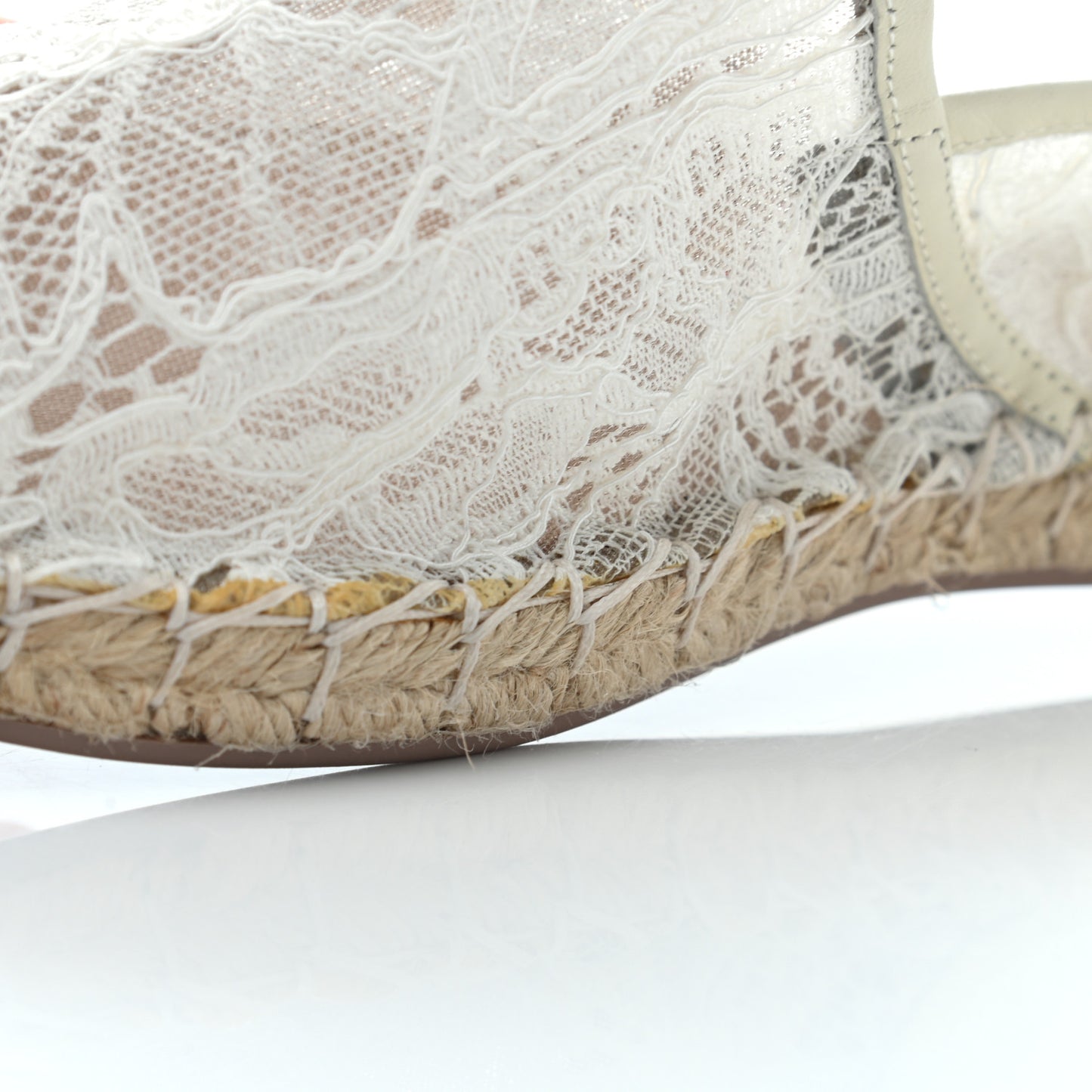 Lace Espadrilles 36 White