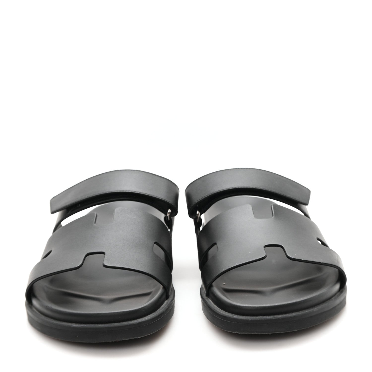 Hermes Calfskin Mens Chypre Sandals 42 Black 3 of 10