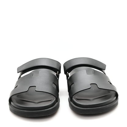 Hermes Calfskin Mens Chypre Sandals 42 Black 3 of 10