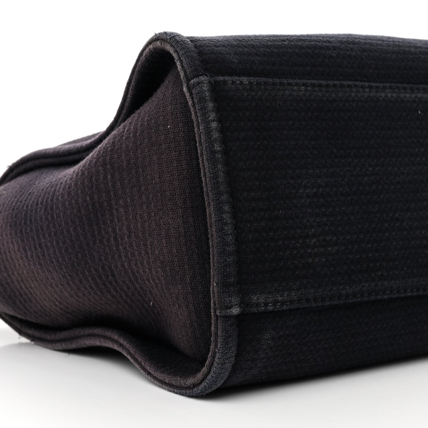 Mixed Fibers Calfskin Small Deauville Tote Black