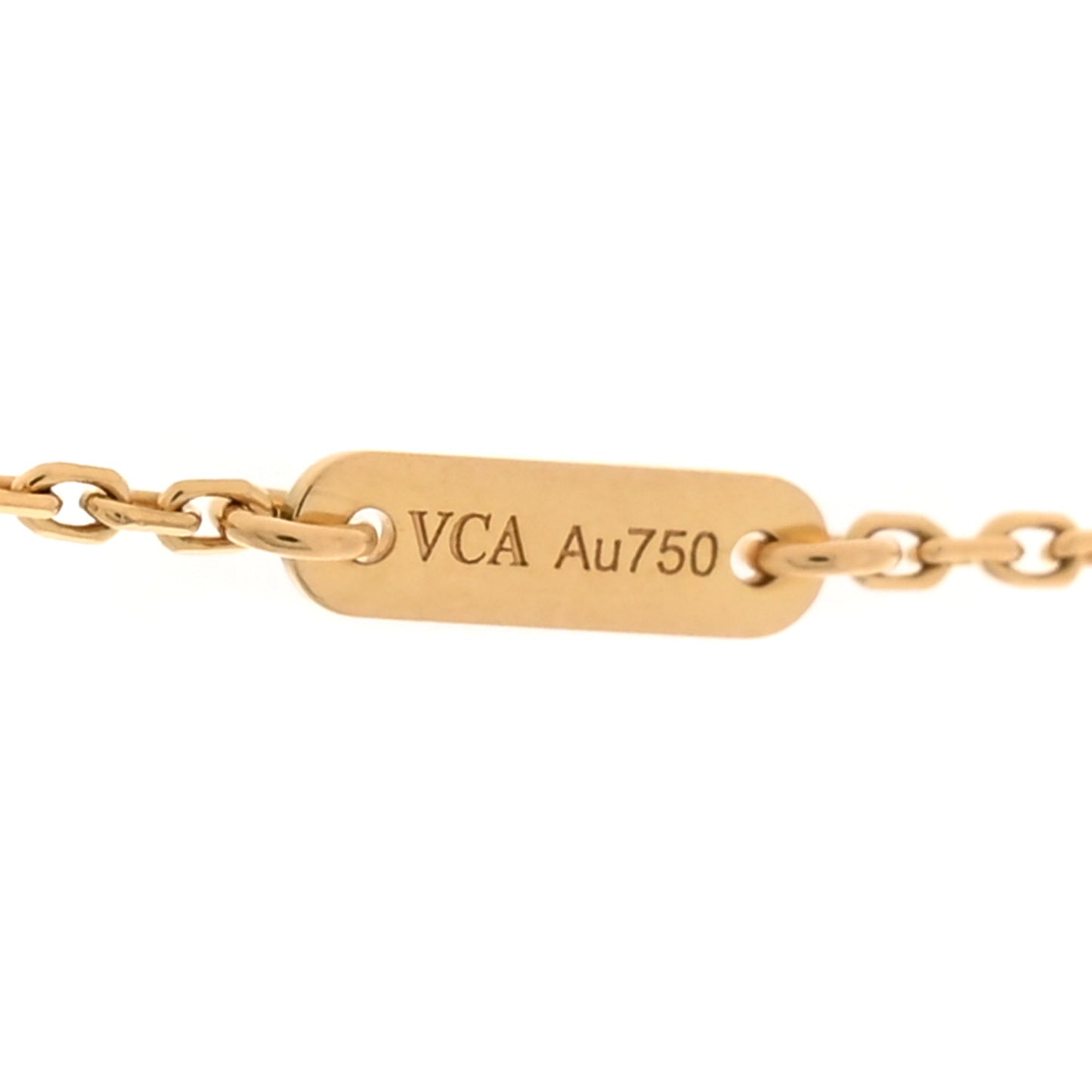18K Yellow Gold Mother of Pearl Sweet Alhambra Pendant Necklace