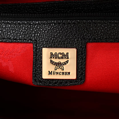 MCM Grained Calfskin Studded Boston Bag Black 7 of 12