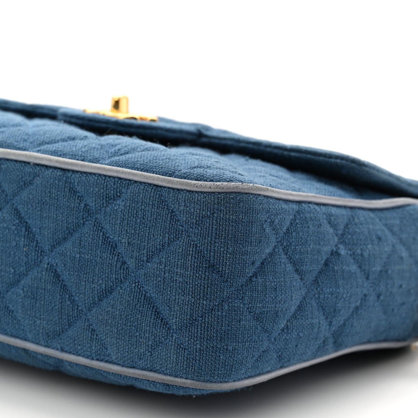 Canvas Quilted CC Tassel Camera Bag Blue