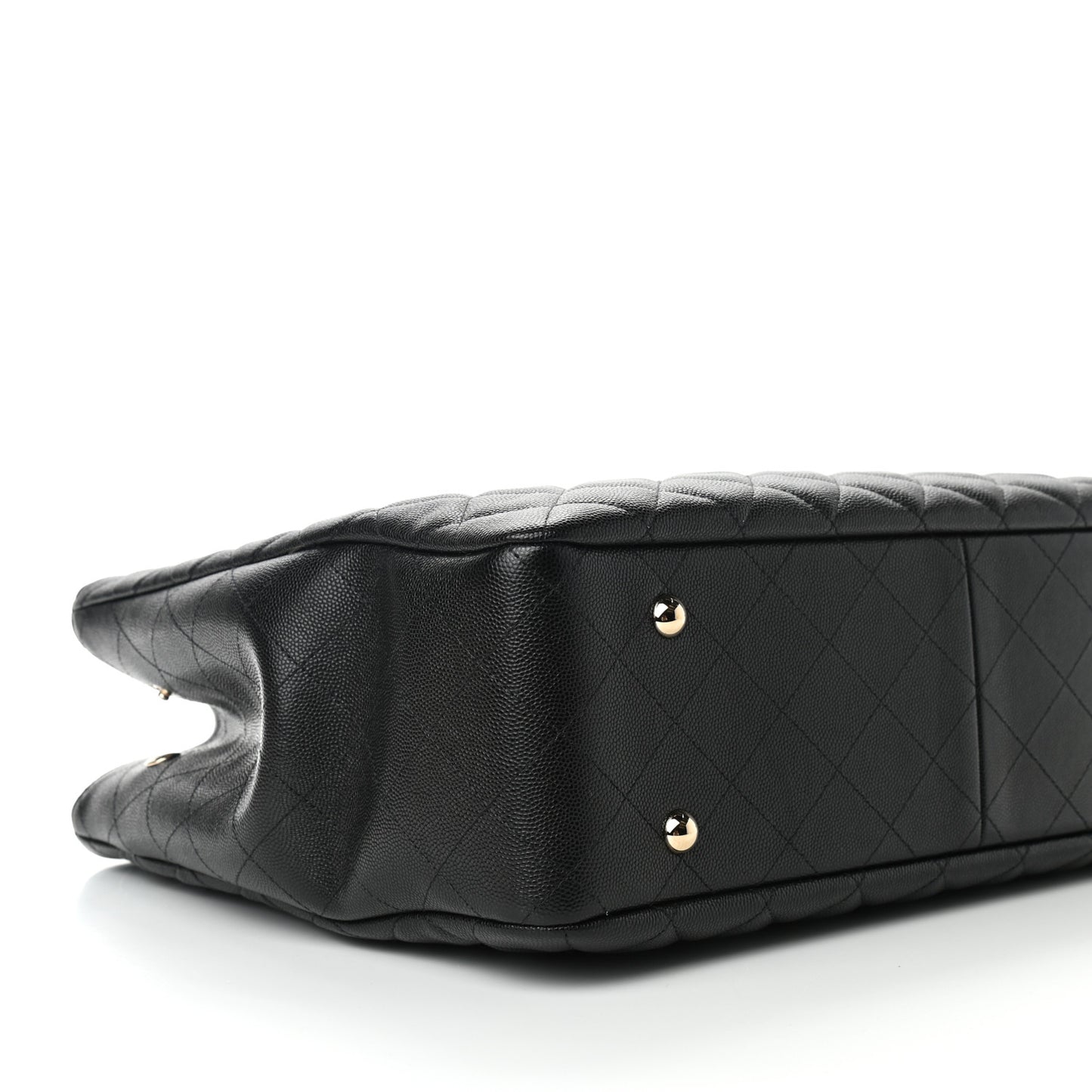 Caviar Quilted Large Shopping Tote Black