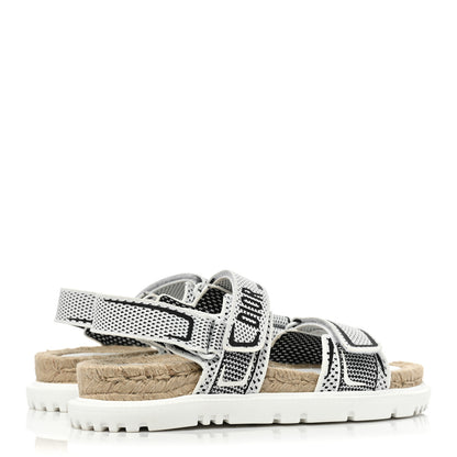 Christian Dior Technical Knit Jute Dioract 10mm Sandals 38 White Black 4 of 10