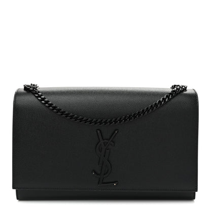 Saint Laurent Grain De Poudre Medium Classic Monogram Monochrome Kate Satchel Black 1 of 9
