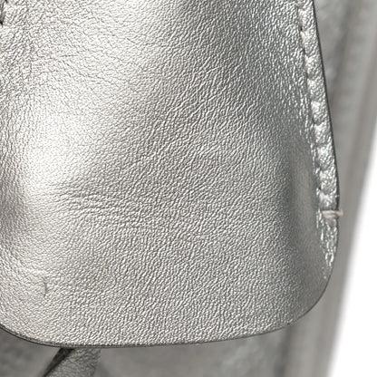 Chanel Metallic Caviar Quilted Small CC Filigree Vanity Case Silver 15 of 16