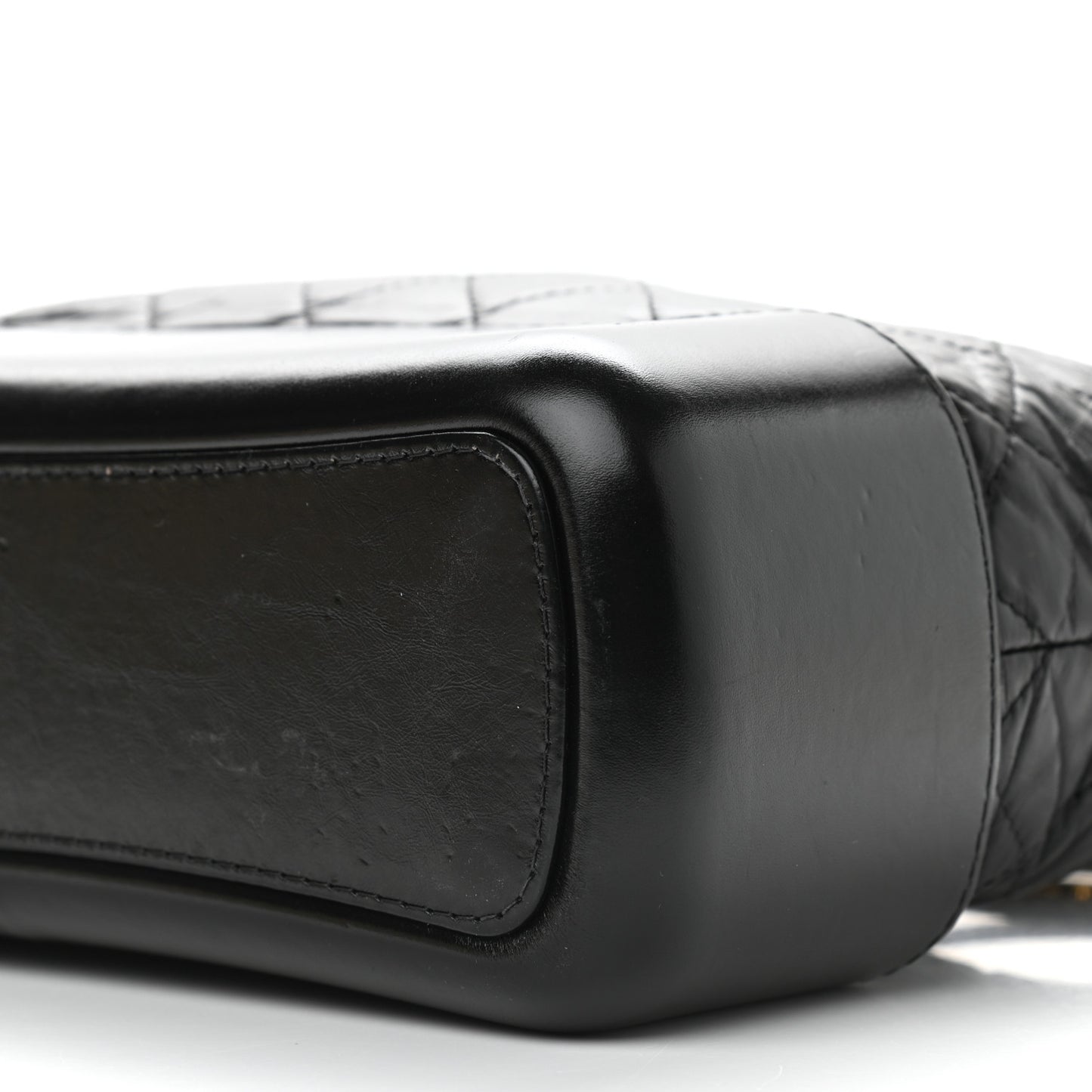 Aged Calfskin Quilted Medium Gabrielle Hobo Black