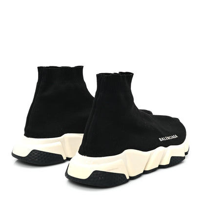 Balenciaga Technical 3D Recycled Knit Womens Speed Sneakers 40 Black White 5 of 9
