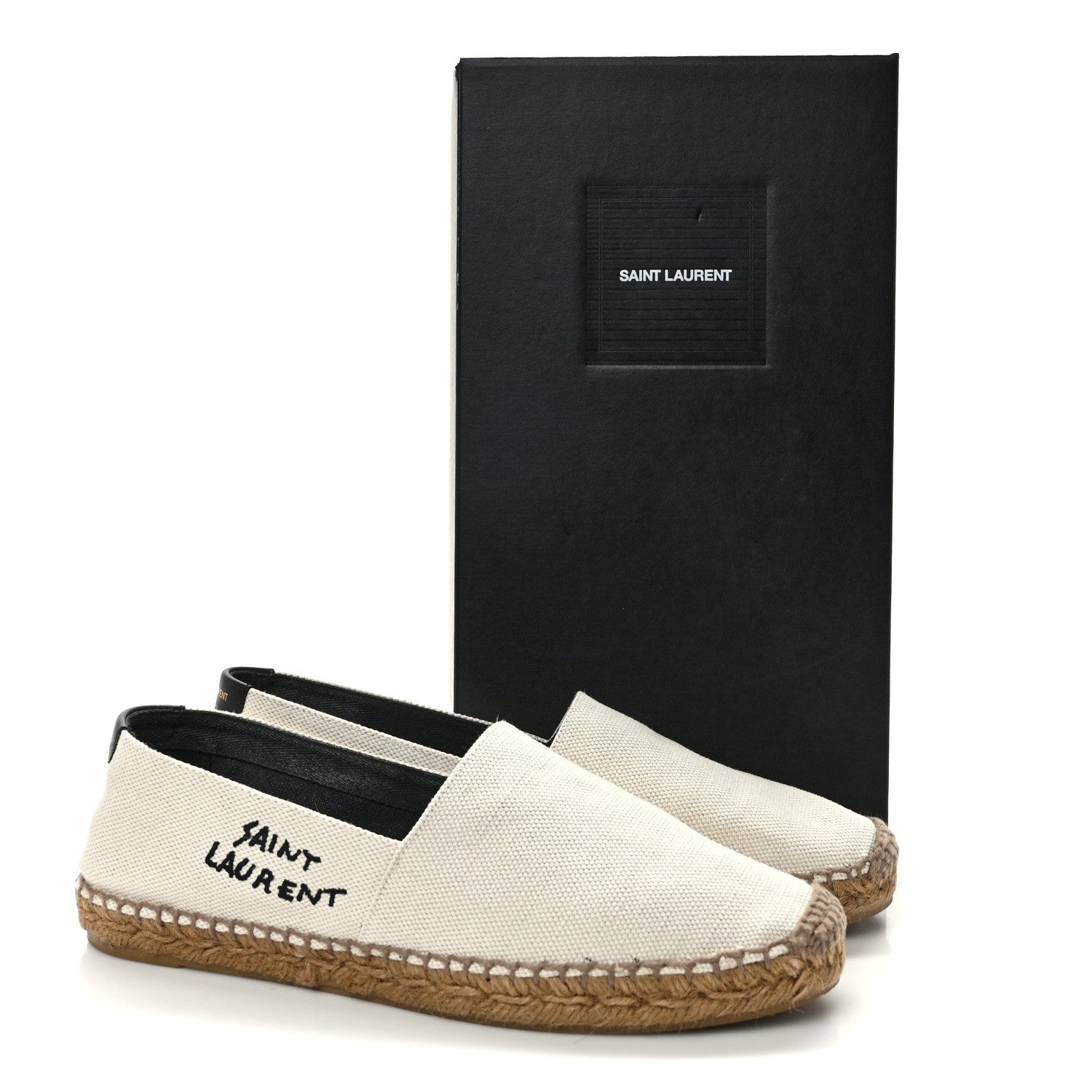 Saint Laurent Canvas Nappa Elba Light Logo Embroidered Espadrilles 38.5 Ecru 9 of 9