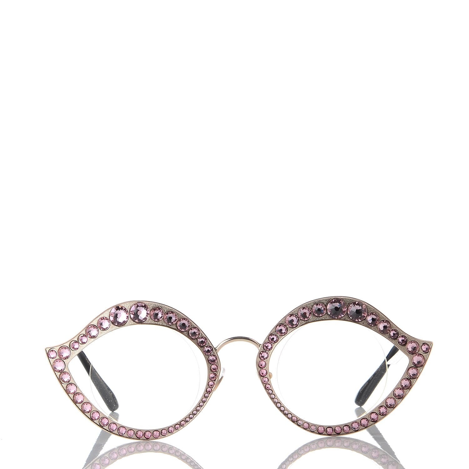 Gucci Metal Crystal Cat Eye Sunglasses GG0046S Pink 2 of 8