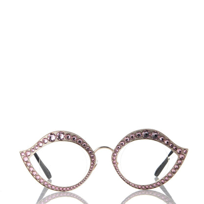 Gucci Metal Crystal Cat Eye Sunglasses GG0046S Pink 2 of 8